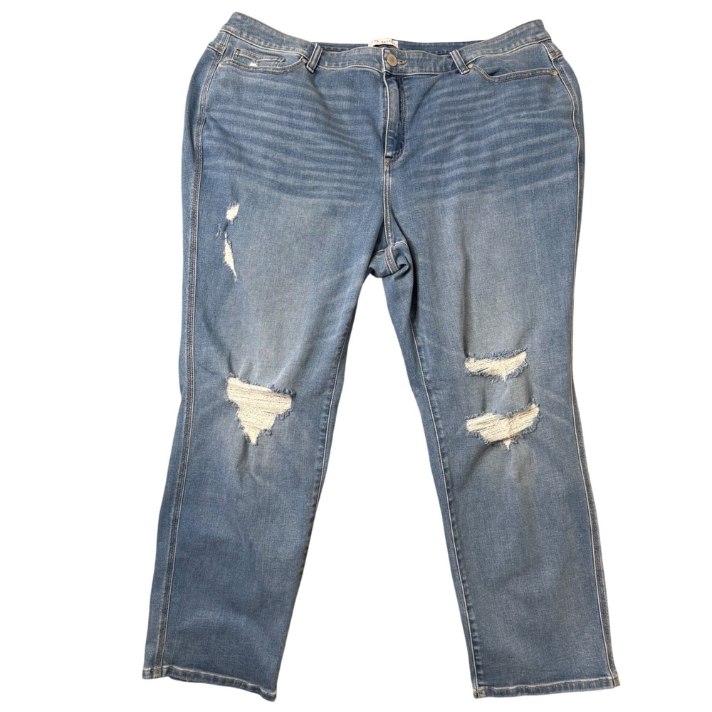 Lane Bryant Flex Magic Waistband‎ Distressed Jeans Plus Size 26 Mid Rise Blue